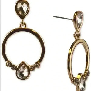 Charter Club new Gold Crystal Circle Drop Earring
